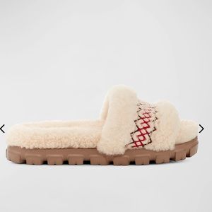 Cozetta Braid Genuine Shearling & Faux Shearling Slide Sandal